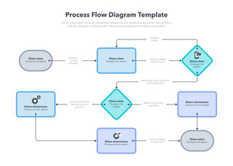 Fototapete - Modern infographic for process flow diagram. Flat design, easy to use for your website or presentation.