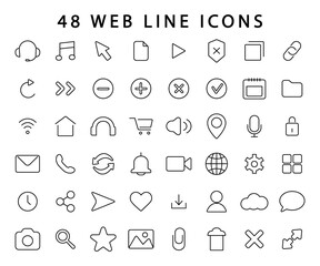 Poster - Set of web line icons. Modern vector icons.