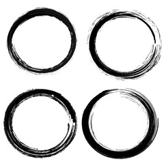 Aufkleber - Vector set of grunge circle brush