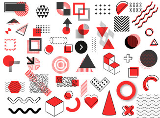 Poster - Abstract red and black geometric shape of modern elements cover design. Vector illustration eps10