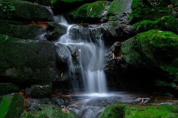 Saithip waterfall are some of the attractions of the park. Beautiful waterfall in deep forest of Phu Soi Dao national park, Uttaradit provinces, northern Thailand