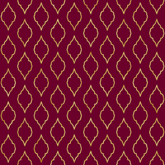 Aufkleber - Seamless vintage pattern of gold overlapping arcs in art deco style. Vector image