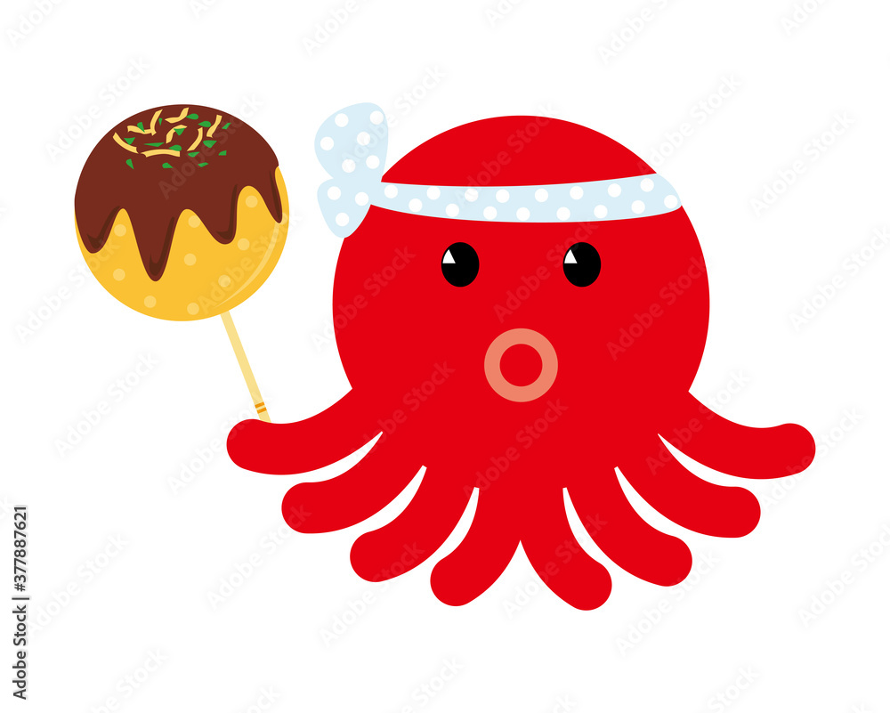 たこ焼きのベクターイラスト Wall Mural Wallpaper Murals Nisi