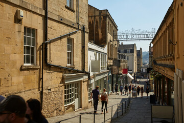 Looking down the pedestrianised 'Bartlett Street' in Royal Bath Spa