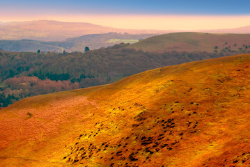 Sticker - Scenic Landscape Rift Valley Long Mynd Shropshire England UK