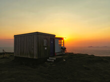 The Lookout Bothy (Rubha Hunish) On The Isle Of Skye At Sunset