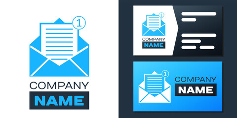 Poster - Logotype Received message concept. Envelope icon isolated on white background. New, email incoming message, sms. Mail delivery service. Logo design template element. Vector.