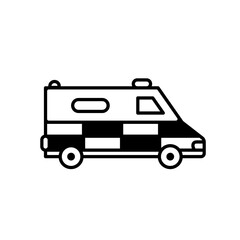 Wall Mural - ambulance uk line icon. clipart image isolated on white background.