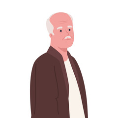 Canvas Print - cute old man on white background vector illustration design