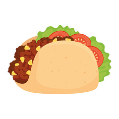 Canvas Print - taco mexican food in white background vector illustration design