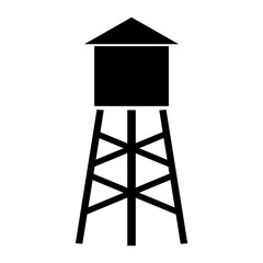 Water tower icon, logo isolated on white background