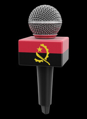 Poster - Microphone and Angolan flag. Image with clipping path