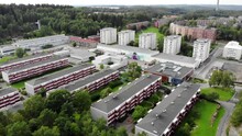 Drone View Over 1960s Apartment Buildings Of Bergsjon, Gothenburg