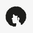 African black woman icon logo vector. 