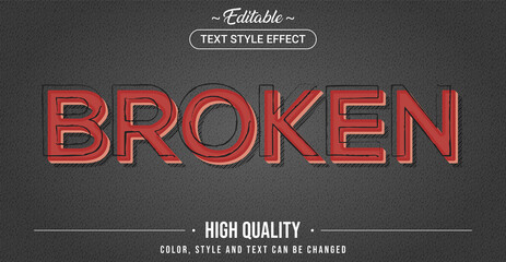 Aufkleber - Editable text style effect - Broken theme style.