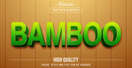 Aufkleber - Editable text style effect - Bamboo theme style.
