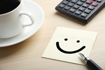 Wall Mural - Smile Concept On Sticky Note