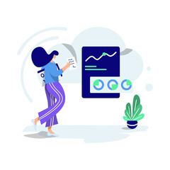 Fototapete - Illustration , Data Processing concept, can be used for landing pages, web, ui, banners, templates, backgrounds, flayer, posters - Vector