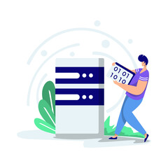 Fototapete - Illustration Data Mining, Data Processing concept, can be used for landing pages, web, ui, banners, templates, backgrounds, flayer, posters - Vector