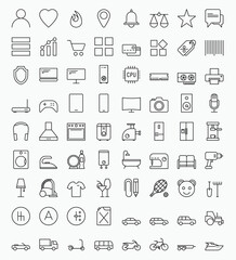 Wall Mural - Big set of vector icons for online store