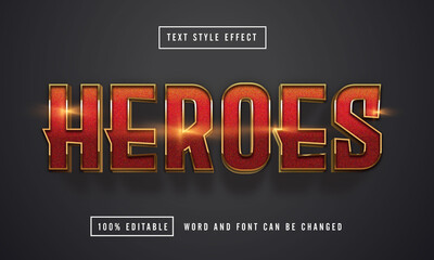 heroes text effect editable premium download