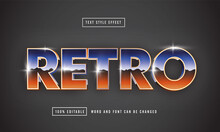 Retro Chrome Vintage Text Effect Editable Premium Download