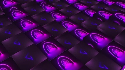 Aufkleber - 3d rendering background of cubes with neon located at different levels. Computer generated abstract technological area.