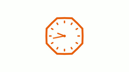 New brown color counting down 12 hours clock icon on white background