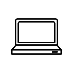 Poster - laptop computer portable line style icon