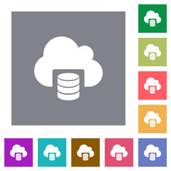 Poster - Cloud database square flat icons