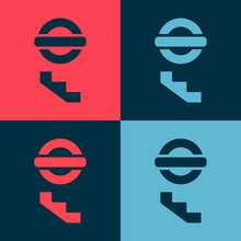 Pop Art London Underground Icon Isolated On Color Background. Vector.
