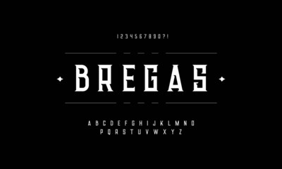 Fototapete - Vintage design font. Alphabet a to z vector illustration.	
