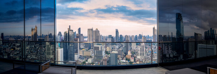 Bangkok city view from roof top of Hotel building