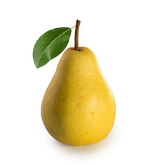 Wall Mural - Yellow pear isolated on white background