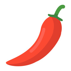 Wall Mural - 
Red chilli vector style, vegetable flat icon 
