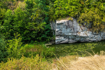 Wall Mural - Autumn nature. Mountain Tikich river and canyon