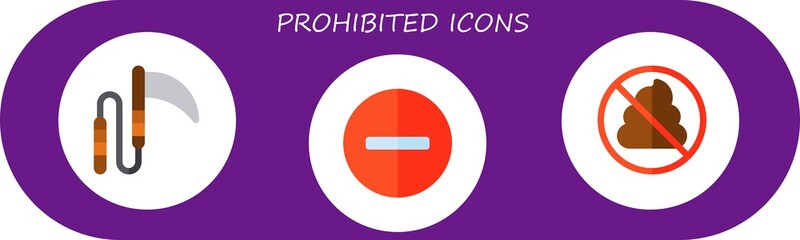 Poster - Modern Simple Set of prohibited Vector flat Icons