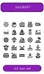 Canvas Print - sailboat icon set