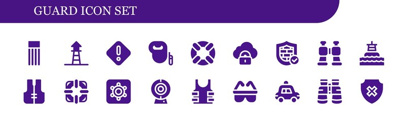 Poster - Modern Simple Set of guard Vector filled Icons