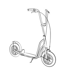 Poster - A sketch of a modern electric scooter.