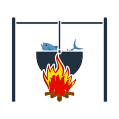 Wall Mural - Icon Of Fire And Fishing Pot