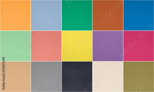 Fotomural Set of fashionable pantone 10 trendy colors and 5 classic neutral colors of spring-summer 2021 season