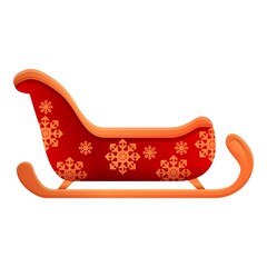 Poster - Christmas sleigh icon. Cartoon of christmas sleigh vector icon for web design isolated on white background