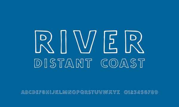 Sans serif font in the style of handmade graphic