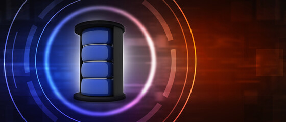 Poster - 3d rendering Database storage data base