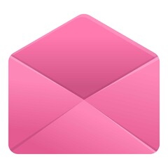Poster - Pink envelope icon. Cartoon of pink envelope vector icon for web design isolated on white background