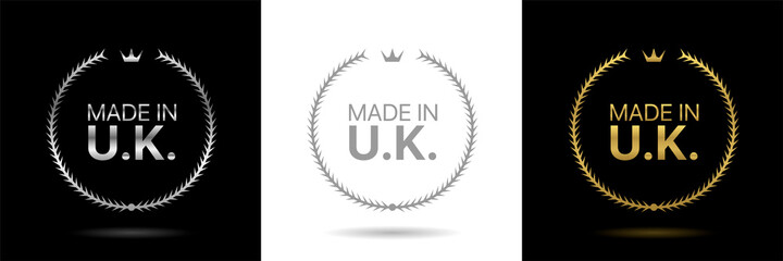 Wall Mural - made in united kingdom wreath icons