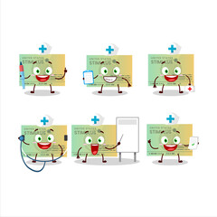 Poster - Doctor profession emoticon with stimulsus check cartoon character