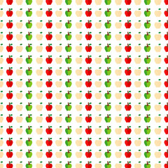 Wall Mural - red and green apple seamless pattern