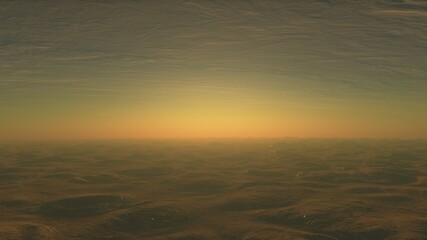 alien Planet, fantasy landscape, view from the surface of an exo-planet, science fiction landscape, 3d Render